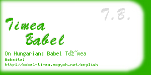 timea babel business card